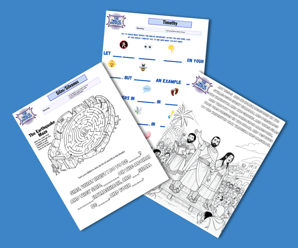 Silas and Timothy Activity Sheets.