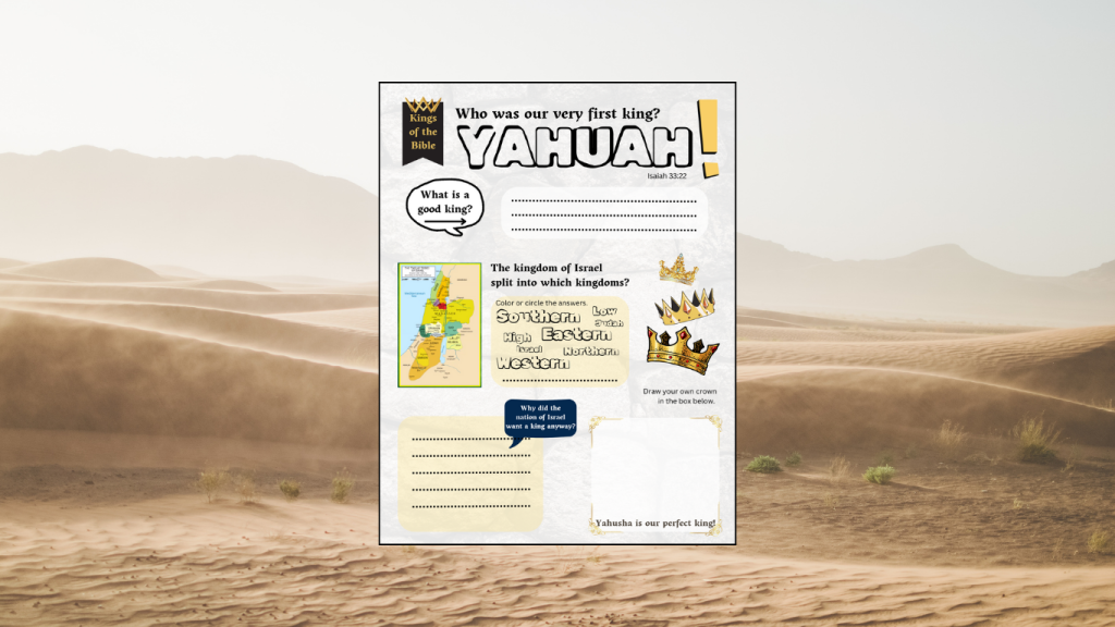 Kings of Israel (Intro) Activity Sheet