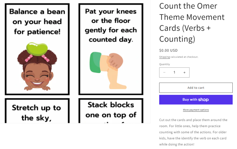 Count the Omer Theme Movement Cards