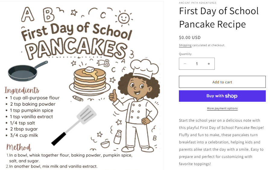 First Day of School Pancake Recipe
