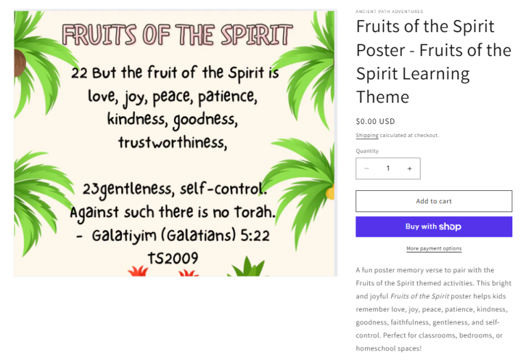 Fruits of the Spirit Poster - Fruits of the Spirit Learning Theme