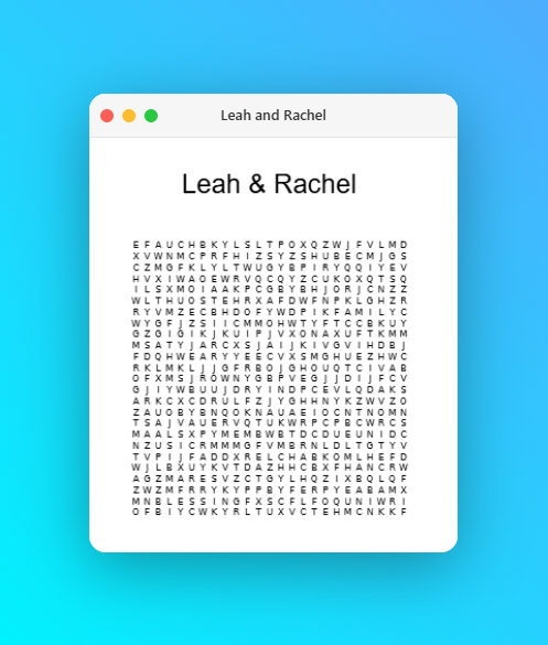 Leah and Rachel - Word Search