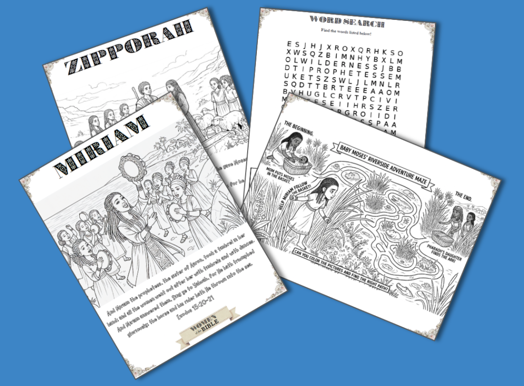 Miriam and Zipporah Activity Sheets