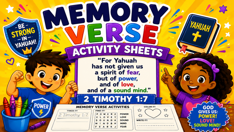 Memory Verse Activity Sheets 2 Timothy 1:7