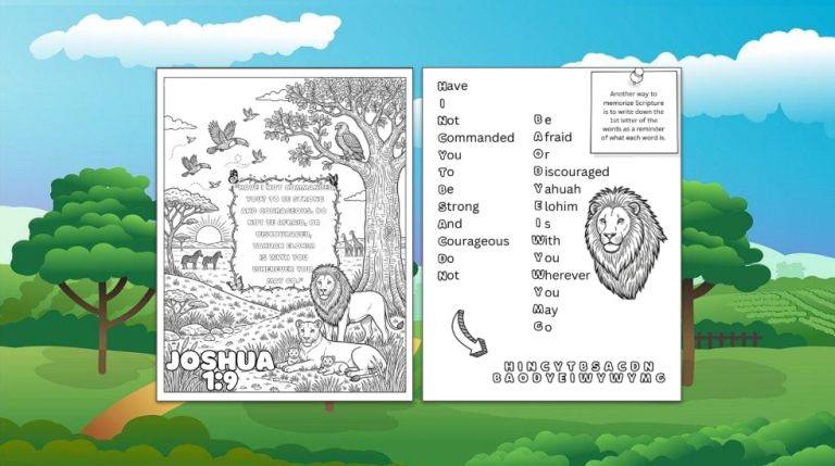 Memory Verse Activity Sheets Joshua 1:9