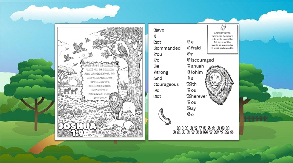 Memory Verse Activity Sheets Joshua 1:9